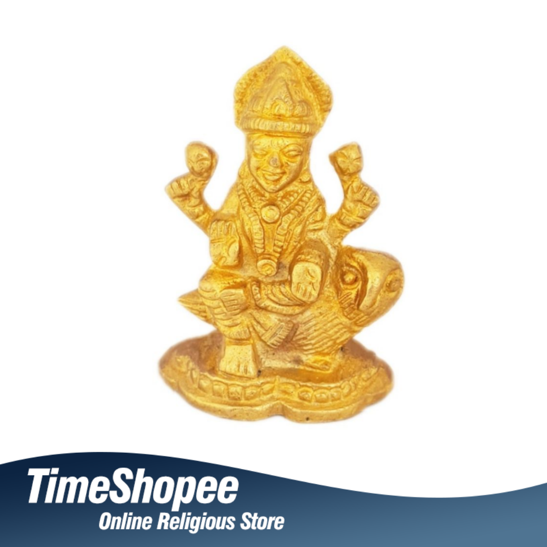 Goddess Laxmi Brass Idol for wealth, standard size, 157 grams, from Timeshopee