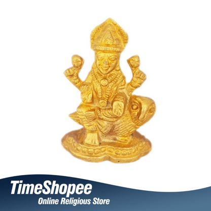 Goddess Laxmi Brass Idol for wealth, standard size, 157 grams, from Timeshopee