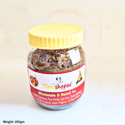 Nazar Raksha Dhuni with free cow dung cake, featuring 12 sacred ingredients for Vedic purification.