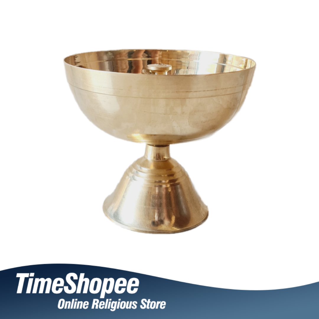 Akhand Jyot Diya Brass with Plate | Durable Pooja Diya for Rituals – Timeshopee