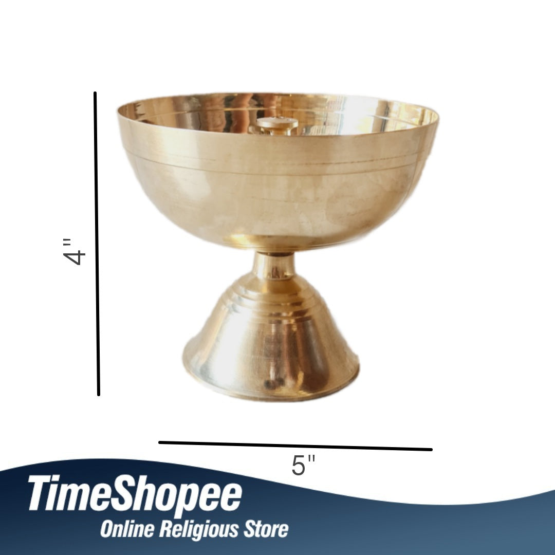 Akhand Jyot Diya Brass with Plate | Durable Pooja Diya for Rituals – Timeshopee