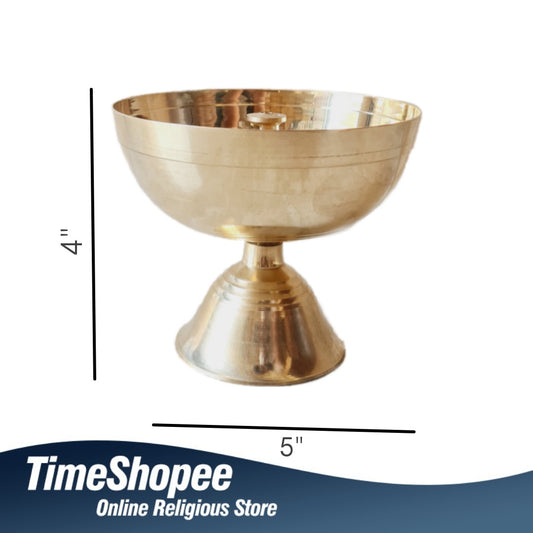 Akhand Jyot Diya Brass with Plate | Durable Pooja Diya for Rituals – Timeshopee