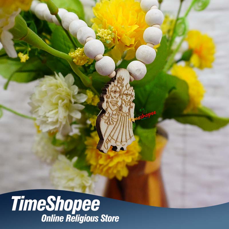 Tulsi Mala with Radha Krishna Pendant | 100% Organic | Timeshopee