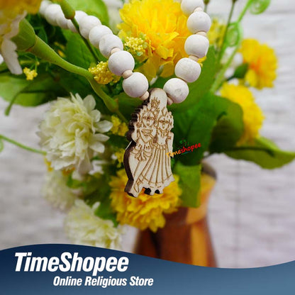 Tulsi Mala with Radha Krishna Pendant | 100% Organic | Timeshopee