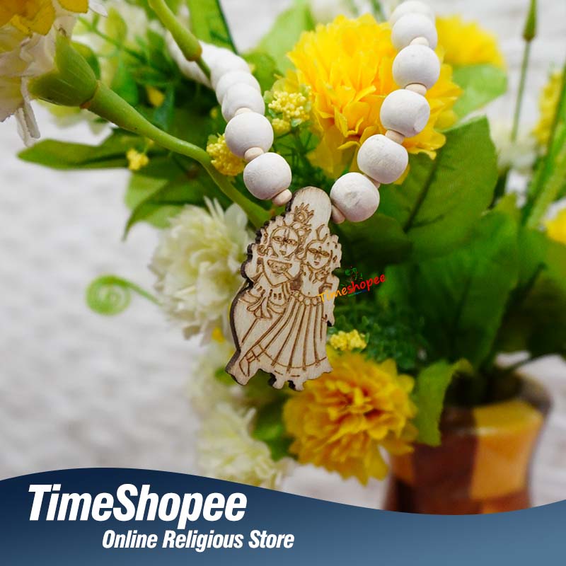 Tulsi Mala with Radha Krishna Pendant | 100% Organic | Timeshopee